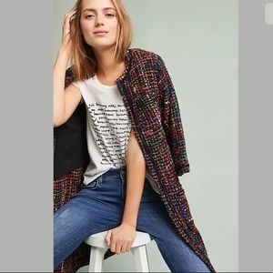 Ett Twa Anthropologie Berwyn Tweed Duster Jacket